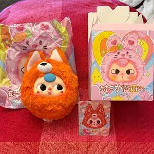 Baby Three Take Me Out Plush Zipper Bag - Side to Side moving eyes - Fox